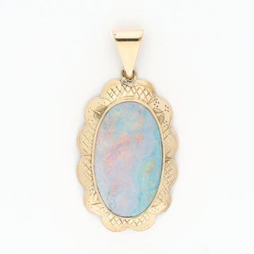 Hanger - 14 karaat Geel goud - Opaal, Sieraden, Tassen en Uiterlijk, Antieke sieraden