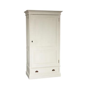 Kledingkast massief hout 1-deurs – wit – maatwerk mogelijk, Nieuw, Grenenhout, Landelijk, klassiek, robuust, Scandinavisch, massief, hout