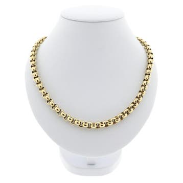 Gouden jasseron schakel collier. (Ketting), Ophalen of Verzenden, Gebruikt, Goud, Goud