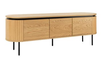 TV-bord ATELIER 160 cm naturel eikenhoutlook met zwarte, Ophalen of Verzenden, Nieuw