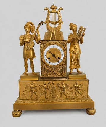 Pendule Empire Brons - 1800-1850 - Touwtjesslinger regulatie, Antiek en Kunst, Antiek | Klokken