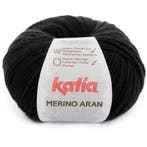 Katia Merino Aran - 02 zwart - Merinogaren, Ophalen of Verzenden, Nieuw