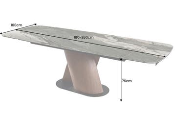 Eettafel ELEMENTS 180-260 cm, uitschuifbaar, met, Ophalen of Verzenden, Nieuw