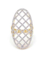 Statement ring - 14 karaat Geel goud - 1.06ct. tw. Diamant