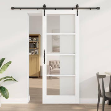 vidaXL Schuifdeur ORKDAL Wit en zwart 83 x 211 cm, Verzenden, Nieuw