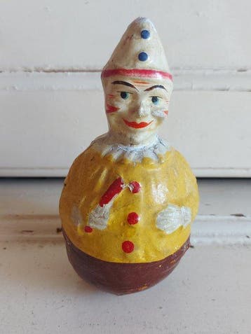 roly-poly - Figuur - Antiek papiermache roly poly clown,