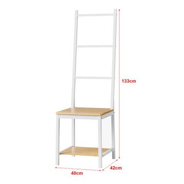 [en.casa] Dressboy Juuka bamboe 133x40x42 cm wit en houtkleu, Verzenden, Nieuw