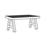 Eettafel-KM Alphen Oud Teakhout - eettafel, Nieuw, Overige vormen, Overige materialen