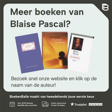 Blaise Pascal / Een stil moment - Blaise Pascal, Boeken, Verzenden, Zo goed als nieuw, Blaise Pascal