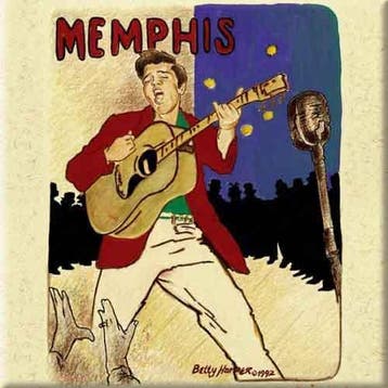 Elvis Presley Memphis Koelkast magneet officiële merchandise, Verzamelen, Muziek, Artiesten en Beroemdheden, Ophalen of Verzenden