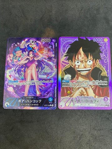 Bandai - 2 Card - One Piece - Boa Hancock, Monkey D. Lufy,, Nieuw