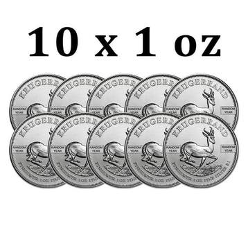 Zuid-Afrika. 1 Rand 10 x 1 oz South African 1 Rand Silver