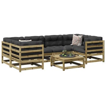 vidaXL 7-delige Loungeset geïmpregneerd grenenhout, Verzenden, Nieuw, Loungeset