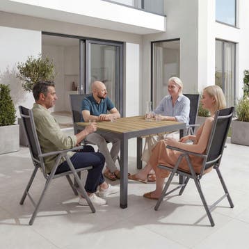 Tuintafel Inca aluminium, uitschuifbaar, houtlook, Tuin en Terras, Verzenden, Nieuw
