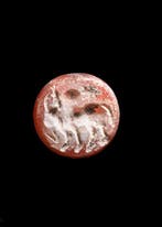 Sasanian Kornalijn Stempel met viervoeter (Zonder