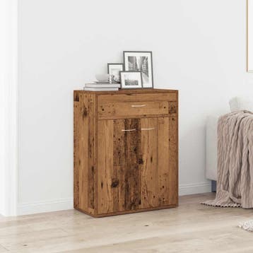 vidaXL Dressoir 60x30x75 cm bewerkt hout oud houtkleurig, Verzenden, Nieuw, Overige houtsoorten, Minder dan 50 cm