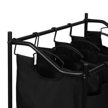[en.casa] Wasmand Vamdrup met 4 zakken 75x78x40 cm zwart, Huis en Inrichting, Verzenden, Nieuw