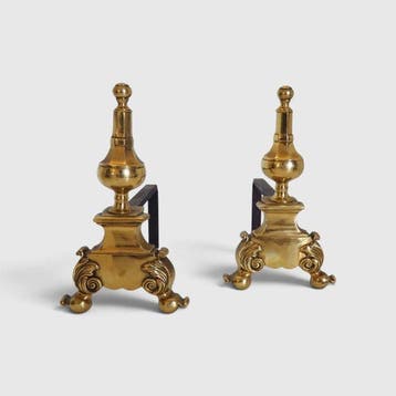 Openhaard accessoire (2) - IJzer, Verguld brons