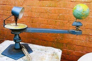 Tellurium - Gelakt metaal - Vintage Planetarium lamp