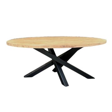 Stel uw robuuste ovale teaktafel samen - kies uit 7 poten!, Teakhout, Nieuw, Ophalen of Verzenden, Modern