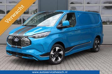 Ford E-Transit Custom L1H1 SPORT 65 kWh l ELEK. SCHUIFDEUR l, Automaat, Stof, Gebruikt, Zwart