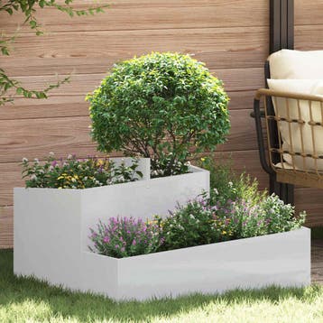 vidaXL Tuin Bloempot Zilver 80 x 80 x 50 cm Gegalvaniseerd, Verzenden, Nieuw, Metaal, 60 tot 100 cm
