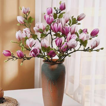 Zijden Magnolia Boeket - Kunstbloemen voor Bruiloft, Decorat, Verzenden, Nieuw