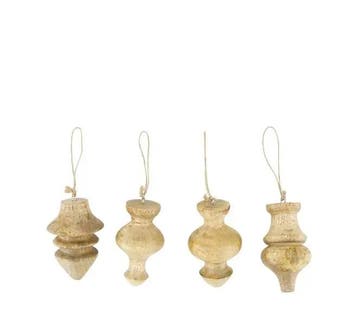 Kranshangers Mango Set van 4 houten Bobbins 6*10cm, Ophalen of Verzenden, Nieuw