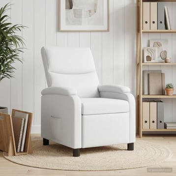 vidaXL Relaxfauteuil Wit Stof, Verzenden, Nieuw