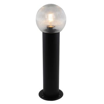 Aluminium buitenlamp zwart, Chris, IP44, Ophalen of Verzenden, Nieuw, Glas, Staande lamp