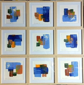Rob van Oosten - Negen abstracte werken, Antiek en Kunst