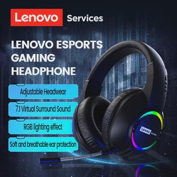 Lenovo E08 Gaming Headset: 7.1 Surround Sound, RGB, Microfoo, Computers en Software, Verzenden, Nieuw
