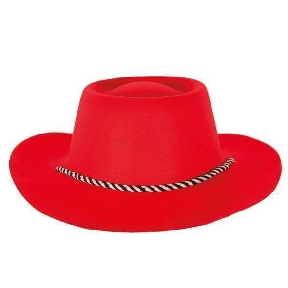 Rode hoed Cowboy flocked, Kleding | Dames, Carnavalskleding en Feestkleding, Nieuw, Ophalen of Verzenden