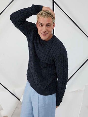 Breipatroon Herentrui met kabels van Soft Cotton - Lang Ya, Ophalen of Verzenden, Nieuw