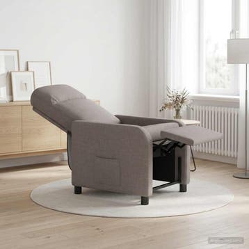 vidaXL Relaxfauteuil Taupe Stof, Verzenden, Nieuw