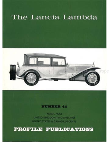 THE LANCIA LAMBDA (PROFILE PUBLICATIONS 44), Nieuw, Author