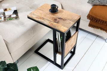 industrieele laptoptafel CONCIERGE 60 cm mangohouten, Huis en Inrichting, Tafels | Sidetables, Ophalen of Verzenden, Nieuw