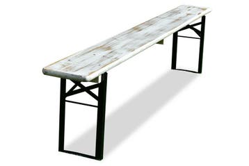 Bierbank 220cm | White wash | Kwaliteits biertafelset, Ophalen of Verzenden, Nieuw