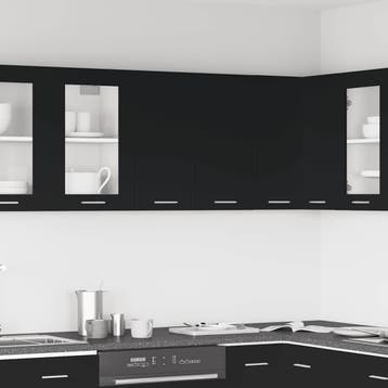 vidaXL Bovenkast Lyon 60x31x60 cm bewerkt hout zwart, Verzenden, Nieuw, Zwart