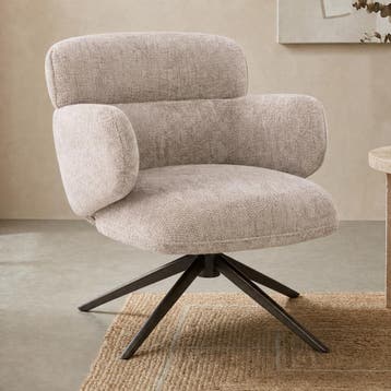 *WOONWINKEL* Fauteuil Draaibaar Zand, Verzenden, Nieuw, Stof