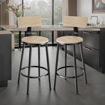 Barkrukken Poole - Industrieel licht hout, eiken Sonoma, Verzenden, Nieuw