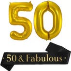 Sjerp en ballonnen set 50 & fabulous, Verzenden, Nieuw, Versiering, Abraham of Sarah
