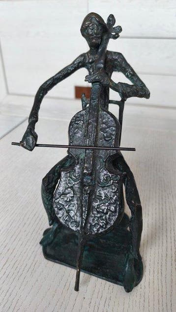 sculptuur, Bronze musicien style Giacometti violoncelliste