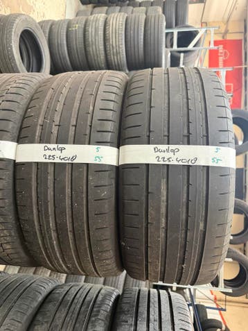 225-40-18 Dunlop Zomerbanden 5mm Incl Montage 225 40 18, Ophalen, 18 inch, Gebruikt, Band(en)