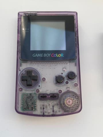 Game Boy Color Transparant Paars (Atomic Purple) met net sch, Verzenden, Gebruikt