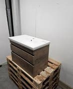 Badmeubel 80 x 46 cm Donker Eiken met Keramische Wastafel –, Ophalen of Verzenden, Nieuw, Bad