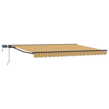 vidaXL Handmatig knikarmscherm met solar LED 4 x 3,5 m, Verzenden, Nieuw