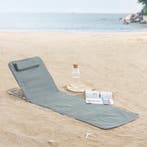 [en.casa] Strandmat Cellorigo met rugleuning set van 2 donke, Tuin en Terras, Tuinsets en Loungesets, Verzenden, Nieuw