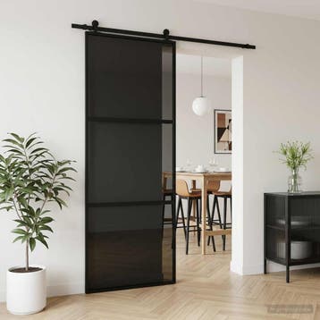 vidaXL Schuifdeur 76 x 205 cm Gelaagd Glas en Aluminium, Verzenden, Nieuw