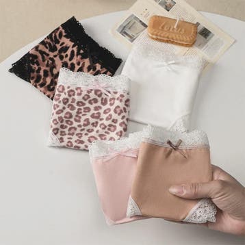 Dames Kant & Luipaardprint Thong Panties - Sexy, Ademend & C, Verzenden